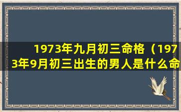 1973年九月初三命格（1973年9月初三出生的男人是什么命）