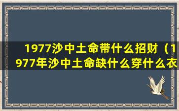 1977沙中土命带什么招财（1977年沙中土命缺什么穿什么衣服好）