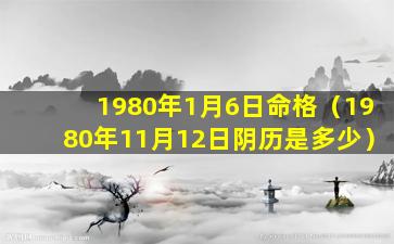 1980年1月6日命格（1980年11月12日阴历是多少）