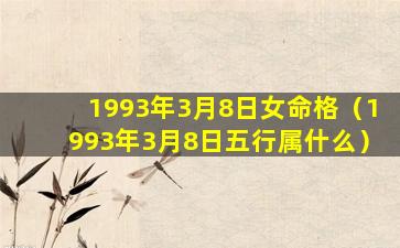 1993年3月8日女命格（1993年3月8日五行属什么）