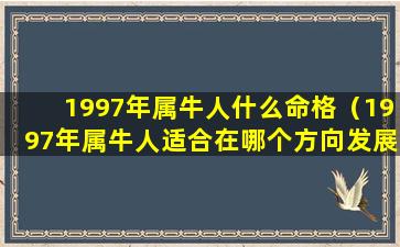 1997年属牛人什么命格（1997年属牛人适合在哪个方向发展）