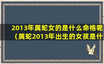 2013年属蛇女的是什么命格呢（属蛇2013年出生的女孩是什么星座）