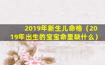 2019年新生儿命格（2019年出生的宝宝命里缺什么）