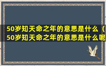 50岁知天命之年的意思是什么（50岁知天命之年的意思是什么呢）