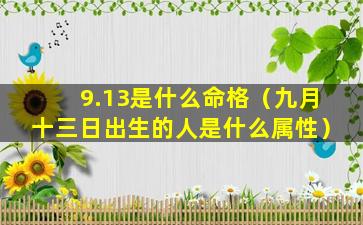 9.13是什么命格（九月十三日出生的人是什么属性）