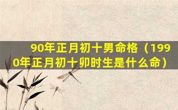 90年正月初十男命格（1990年正月初十卯时生是什么命）