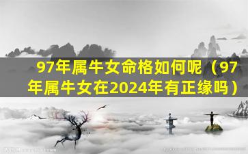 97年属牛女命格如何呢（97年属牛女在2024年有正缘吗）