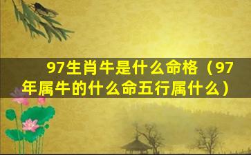 97生肖牛是什么命格（97年属牛的什么命五行属什么）