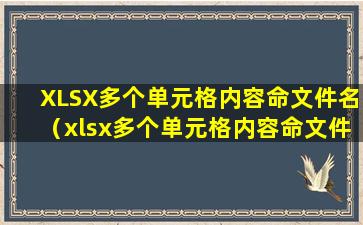 XLSX多个单元格内容命文件名（xlsx多个单元格内容命文件名）