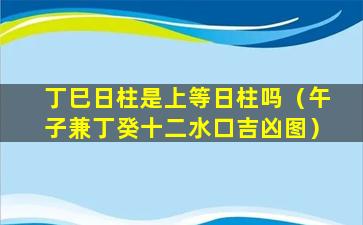 丁巳日柱是上等日柱吗（午子兼丁癸十二水口吉凶图）