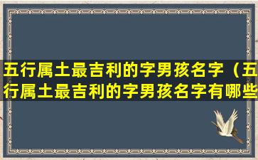 五行属土最吉利的字男孩名字（五行属土最吉利的字男孩名字有哪些）