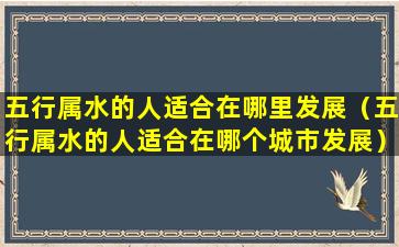 五行属水的人适合在哪里发展（五行属水的人适合在哪个城市发展）