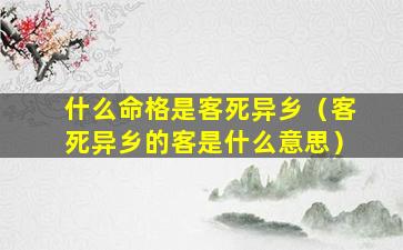 什么命格是客死异乡（客死异乡的客是什么意思）