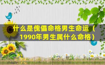 什么是傀儡命格男生命运（1990年男生属什么命格）