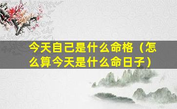 今天自己是什么命格（怎么算今天是什么命日子）