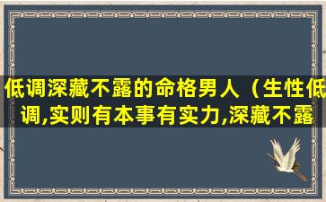 低调深藏不露的命格男人（生性低调,实则有本事有实力,深藏不露的星座有哪些）