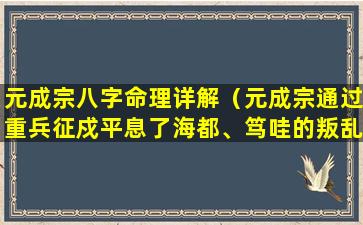 元成宗八字命理详解（元成宗通过重兵征戍平息了海都、笃哇的叛乱）