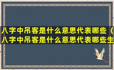 八字中吊客是什么意思代表哪些（八字中吊客是什么意思代表哪些生肖）