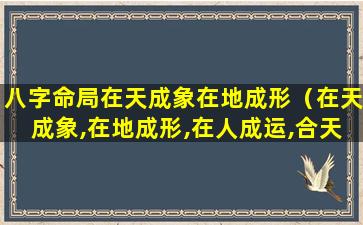 八字命局在天成象在地成形（在天成象,在地成形,在人成运,合天地人者事业必成）