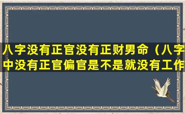 八字没有正官没有正财男命（八字中没有正官偏官是不是就没有工作）