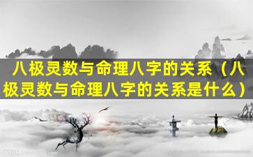 八极灵数与命理八字的关系（八极灵数与命理八字的关系是什么）