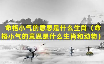 命格小气的意思是什么生肖（命格小气的意思是什么生肖和动物）