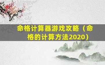 命格计算器游戏攻略（命格的计算方法2020）