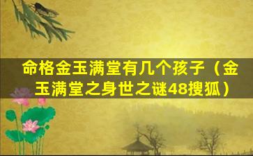 命格金玉满堂有几个孩子（金玉满堂之身世之谜48搜狐）