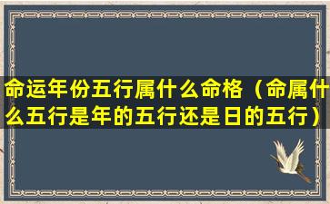 命运年份五行属什么命格（命属什么五行是年的五行还是日的五行）