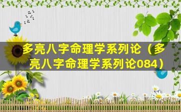 多亮八字命理学系列论（多亮八字命理学系列论084）