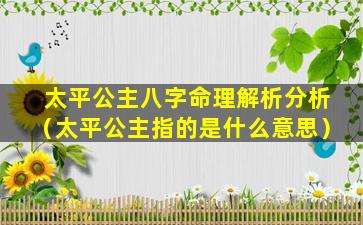 太平公主八字命理解析分析（太平公主指的是什么意思）