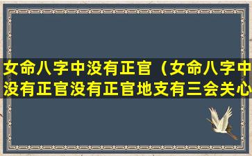 女命八字中没有正官（女命八字中没有正官没有正官地支有三会关心有三个正官）