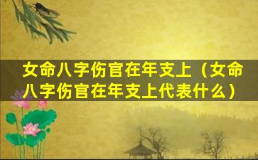 女命八字伤官在年支上（女命八字伤官在年支上代表什么）