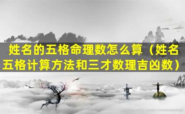 姓名的五格命理数怎么算（姓名五格计算方法和三才数理吉凶数）