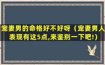 宠妻男的命格好不好呀（宠妻男人表现有这5点,来鉴别一下吧!）