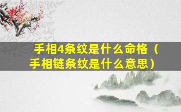 手相4条纹是什么命格（手相链条纹是什么意思）