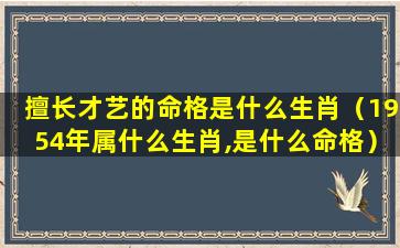 擅长才艺的命格是什么生肖（1954年属什么生肖,是什么命格）