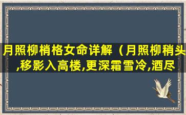 月照柳梢格女命详解（月照柳稍头,移影入高楼,更深霜雪冷,酒尽客难留）