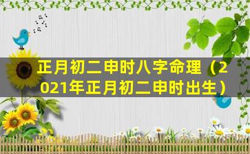 正月初二申时八字命理（2021年正月初二申时出生）