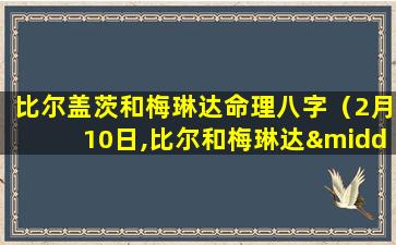 比尔盖茨和梅琳达命理八字（2月10日,比尔和梅琳达·盖茨夫妇发布了2020年）