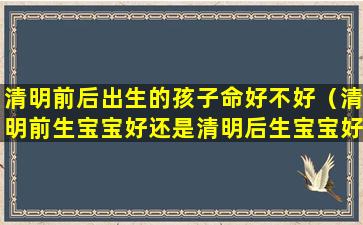 清明前后出生的孩子命好不好（清明前生宝宝好还是清明后生宝宝好）