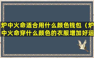 炉中火命适合用什么颜色钱包（炉中火命穿什么颜色的衣服增加好运）