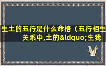 生土的五行是什么命格（五行相生关系中,土的“生我”是）