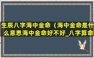 生辰八字海中金命（海中金命是什么意思海中金命好不好_八字算命文章_）