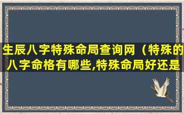 生辰八字特殊命局查询网（特殊的八字命格有哪些,特殊命局好还是不好）