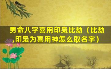 男命八字喜用印枭比劫（比劫,印枭为喜用神怎么取名字）