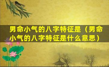 男命小气的八字特征是（男命小气的八字特征是什么意思）