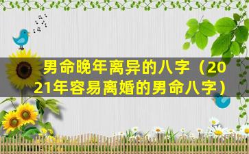 男命晚年离异的八字（2021年容易离婚的男命八字）