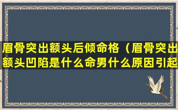 眉骨突出额头后倾命格（眉骨突出额头凹陷是什么命男什么原因引起的）