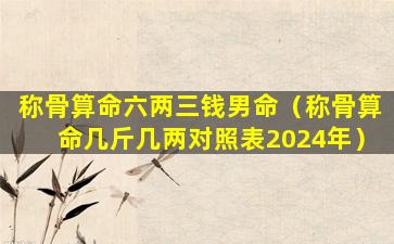 称骨算命六两三钱男命（称骨算命几斤几两对照表2024年）